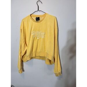 Womens Nike Yellow Velour Sweatshirt Top Xl